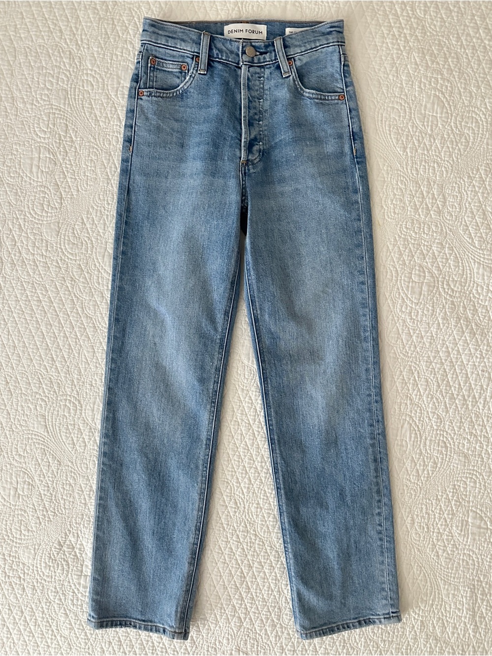 Denim Forum Aritzia The Arlo High Rise Straight Jeans Size 24 | 7 Yrs Bleu Taboo - Picture 2 of 14